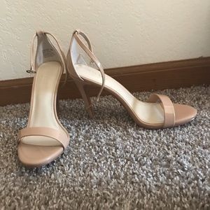 Nude strappy heels